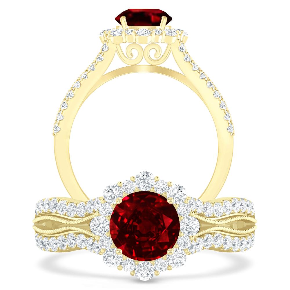 Yellow Gold - Ruby