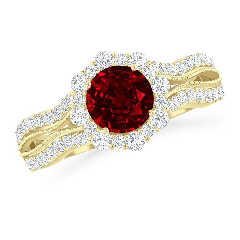 Yellow Gold - Ruby