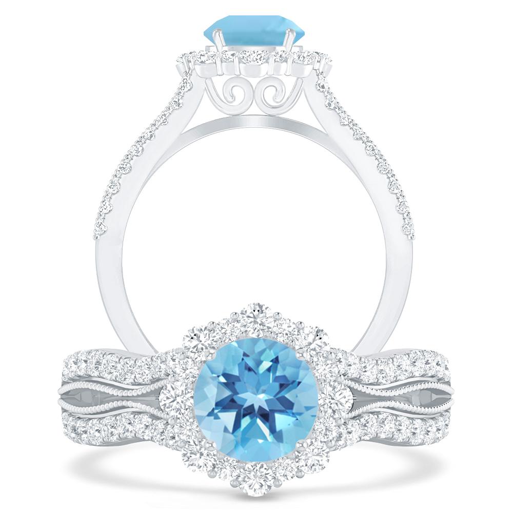 White Gold - Blue Topaz