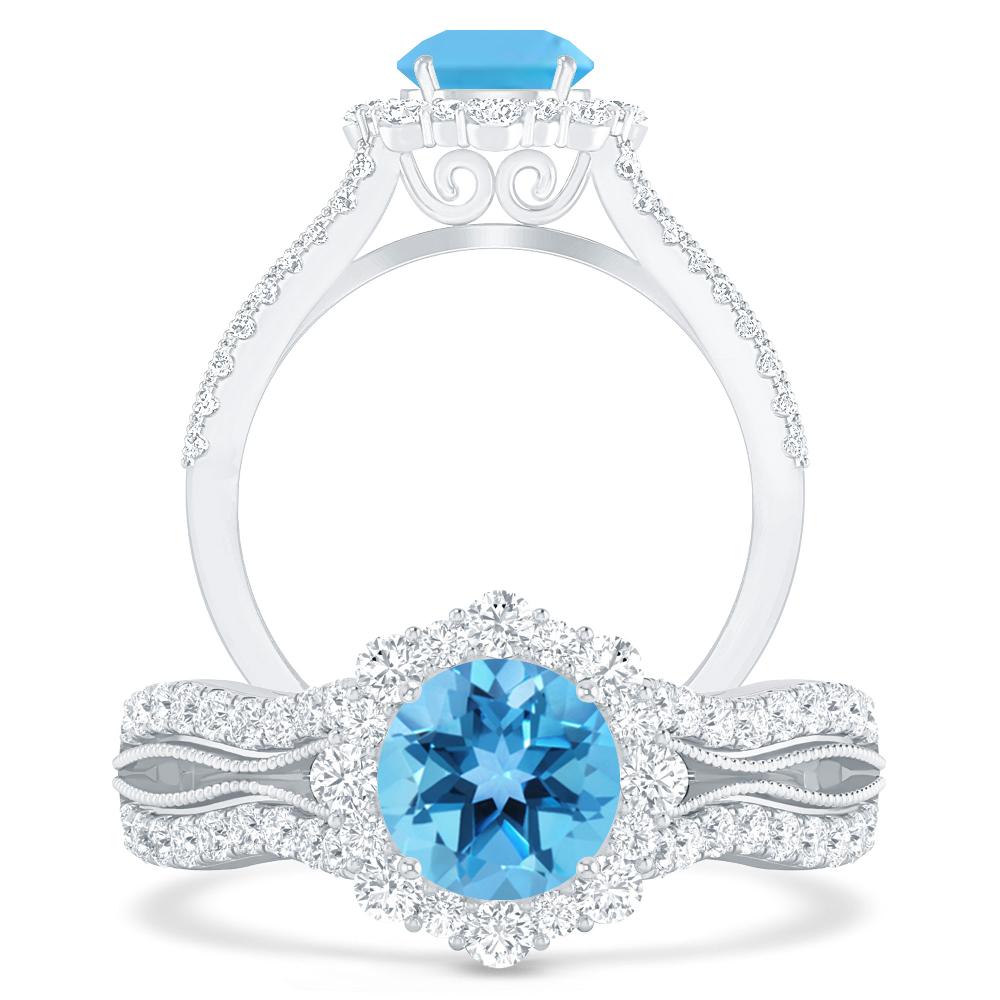 White Gold - Blue Topaz