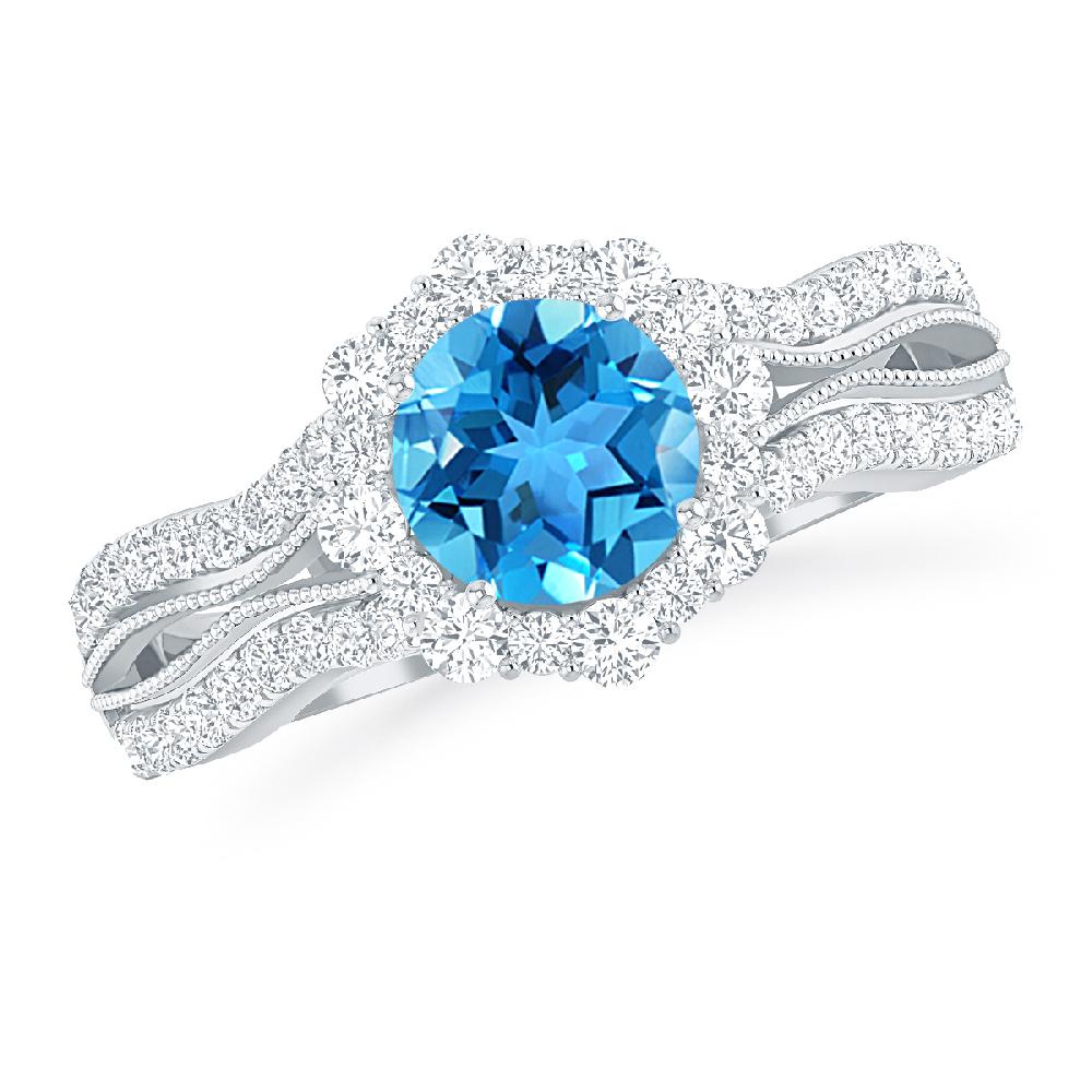 White Gold - Blue Topaz