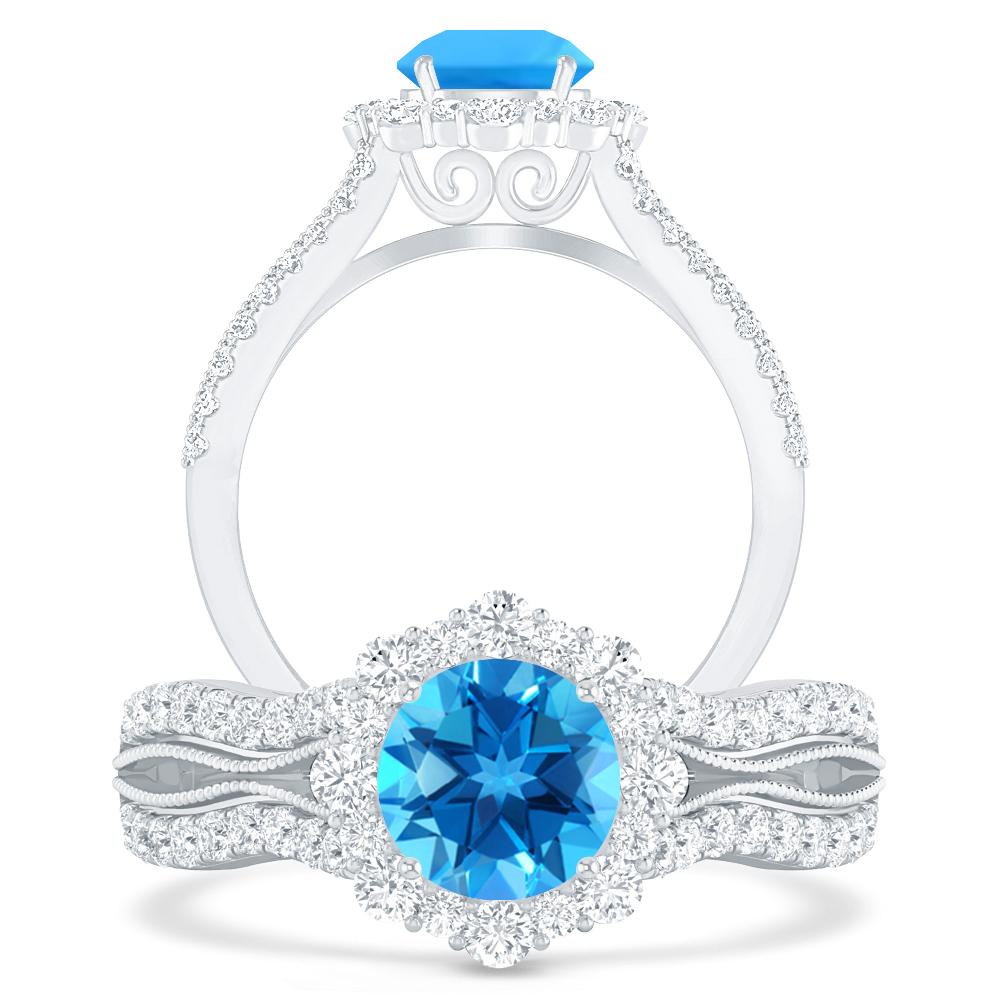 White Gold - Blue Topaz