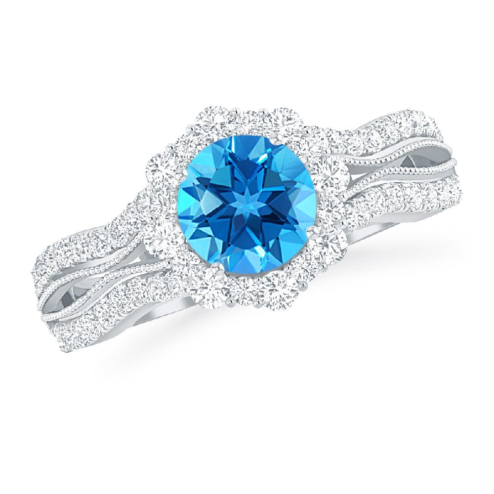 White Gold - Blue Topaz