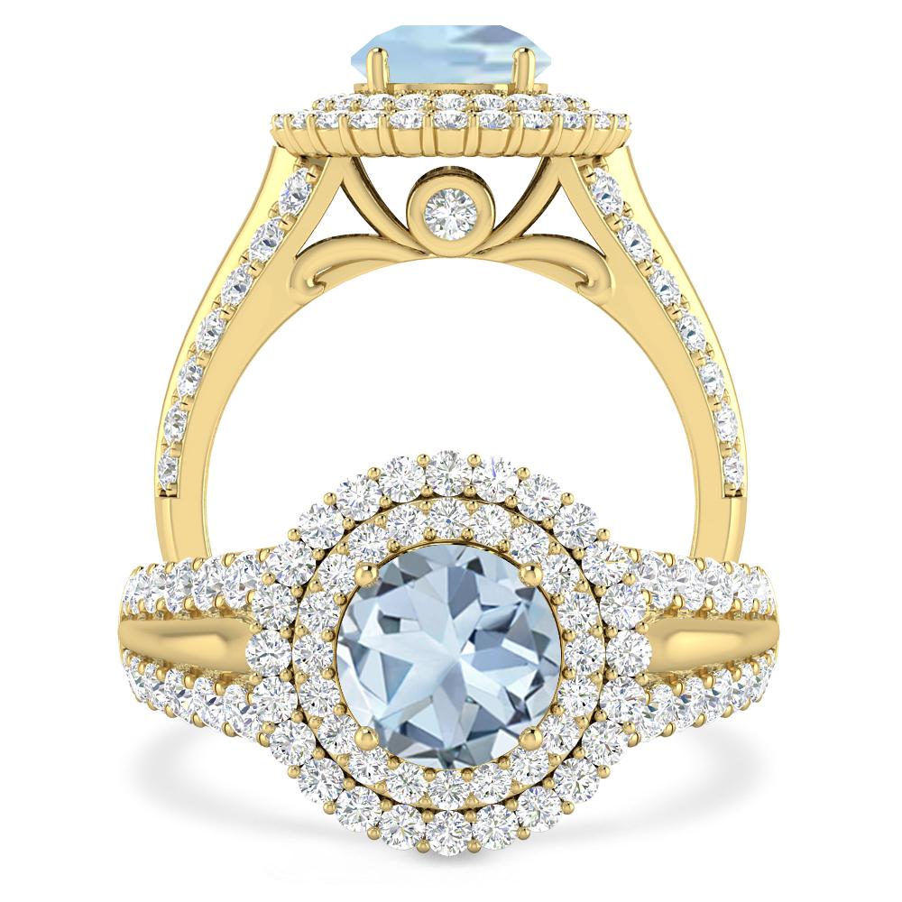 Yellow Gold - Aquamarine