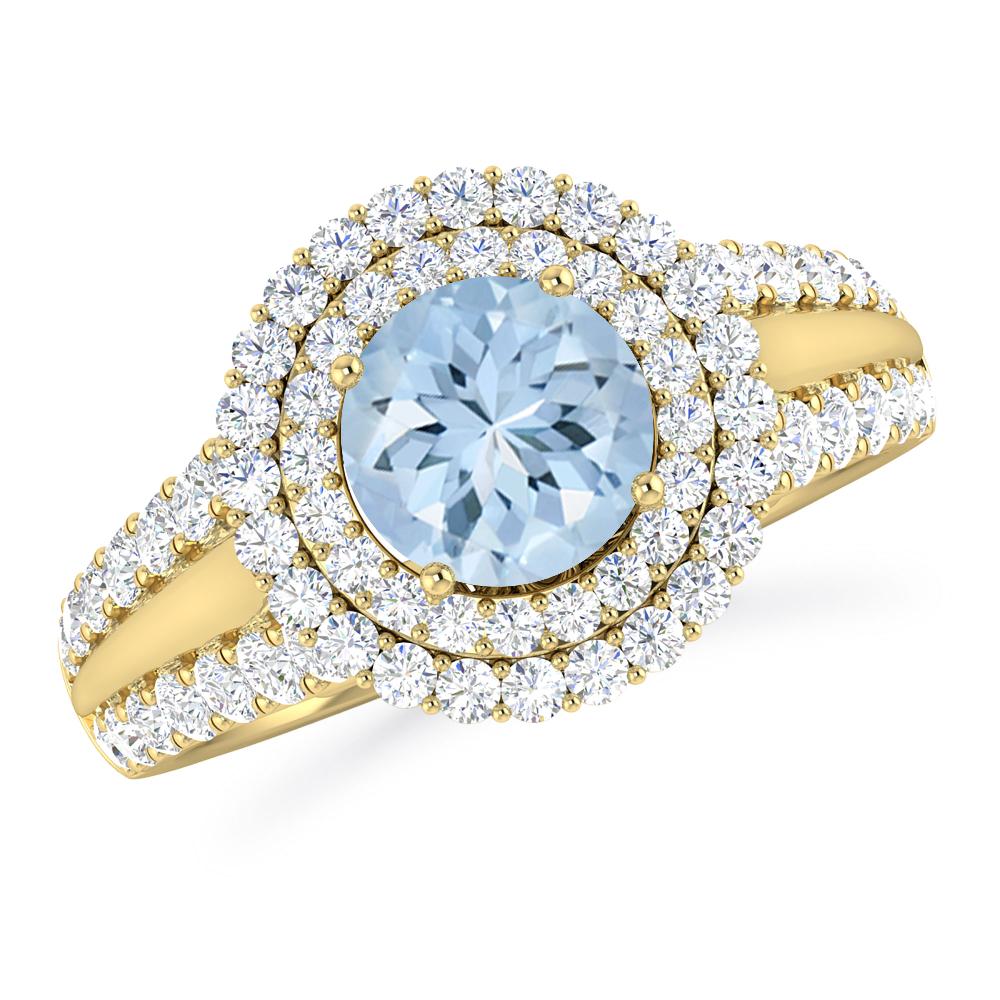 Yellow Gold - Aquamarine