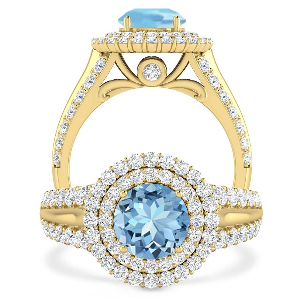 Yellow Gold - Aquamarine