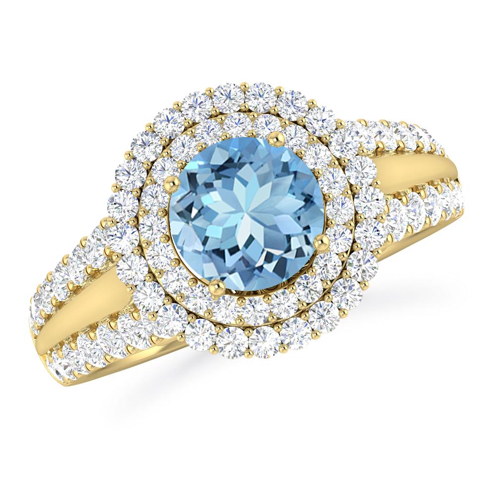 Yellow Gold - Aquamarine