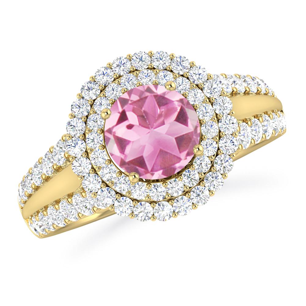 Yellow Gold - Pink Tourmaline