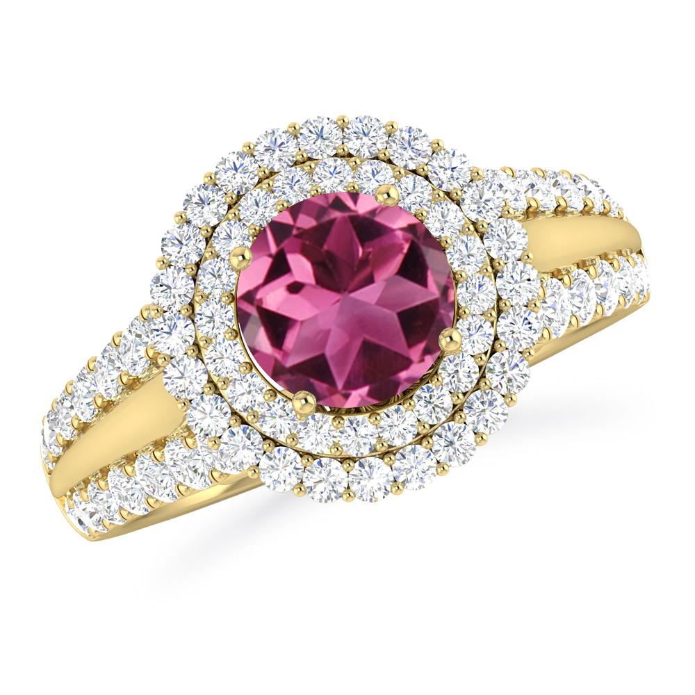 Yellow Gold - Pink Tourmaline