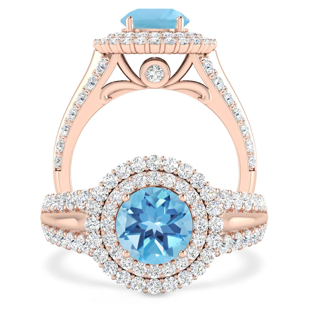 Rose Gold - Blue Topaz