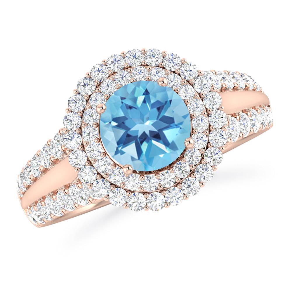 Rose Gold - Blue Topaz