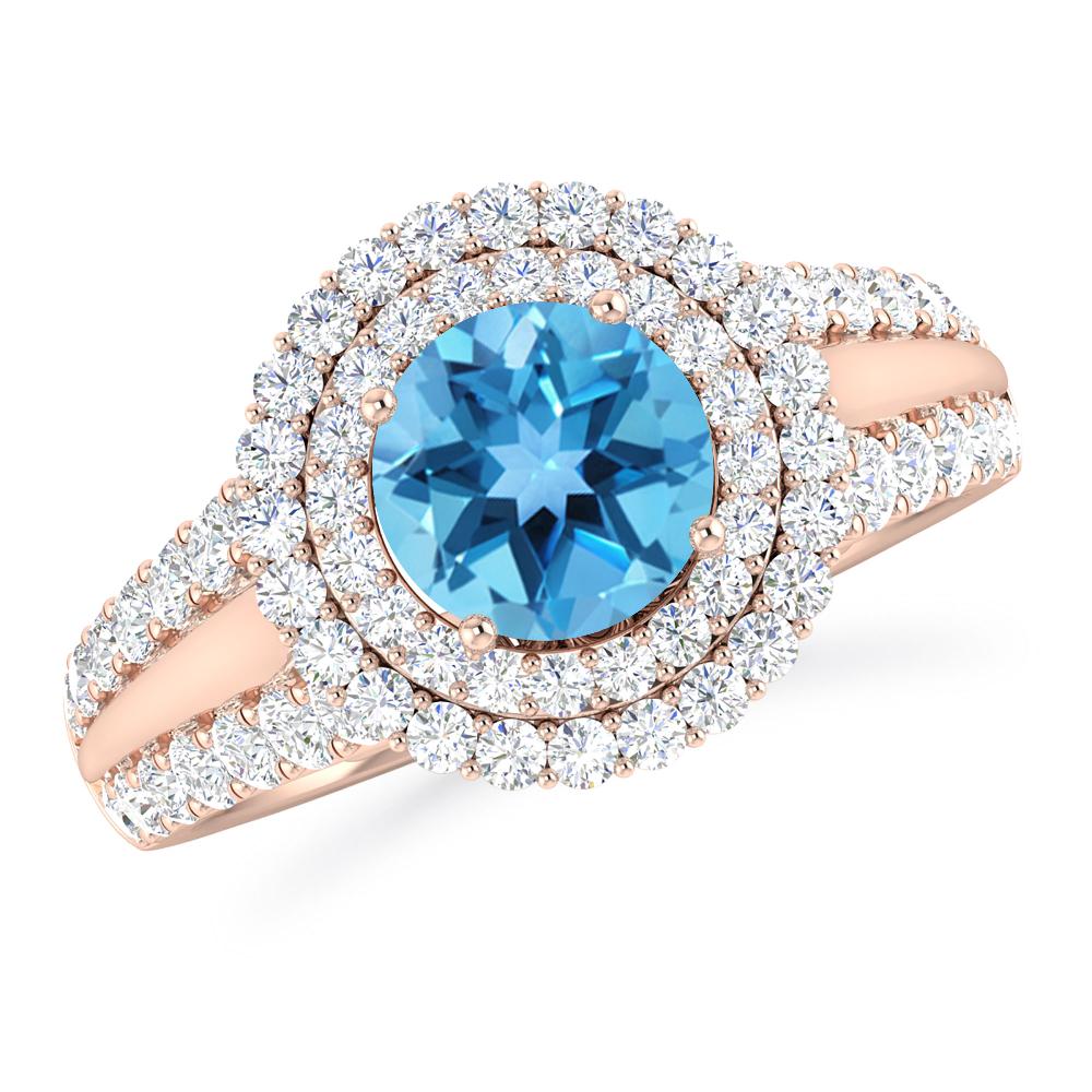 Rose Gold - Blue Topaz