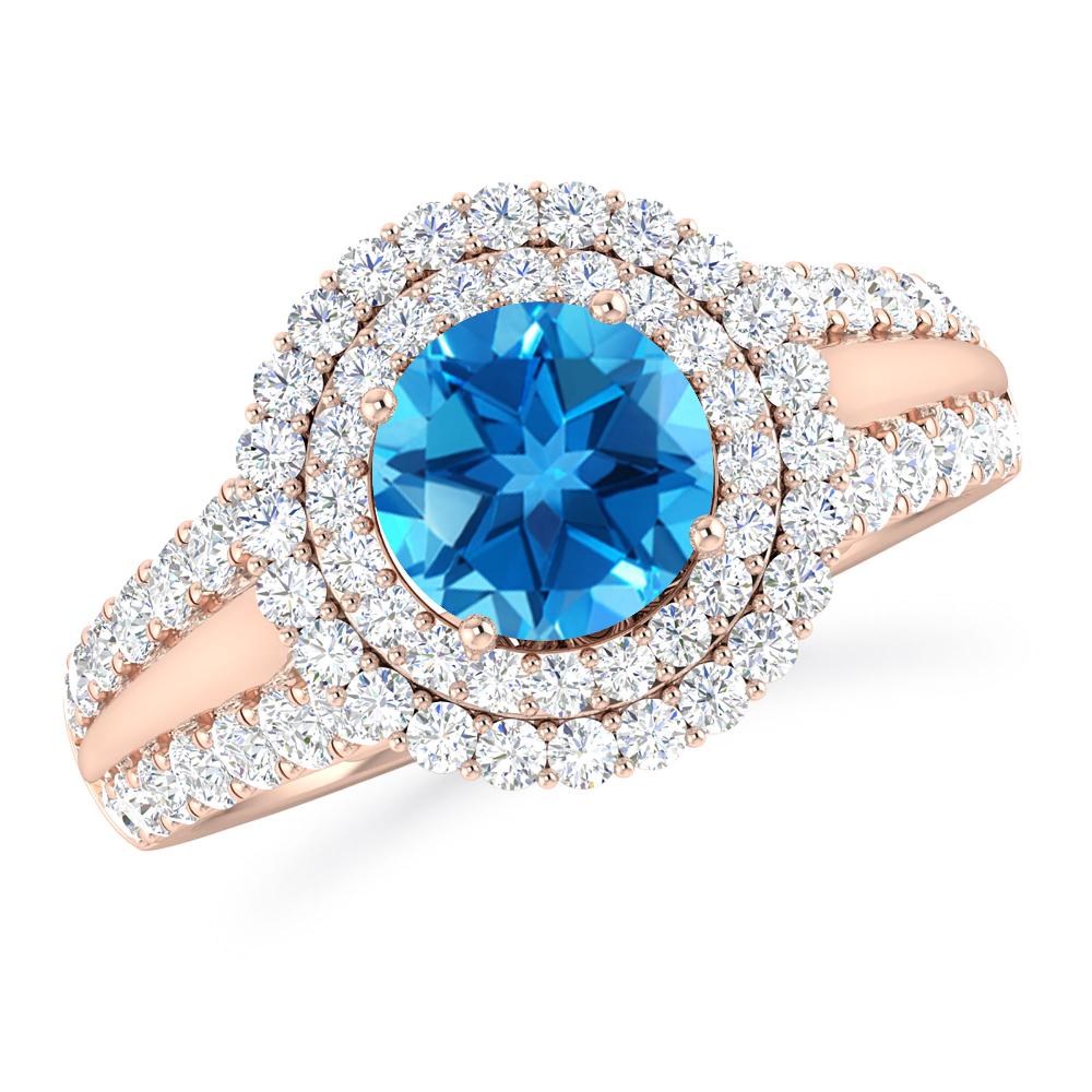 Rose Gold - Blue Topaz