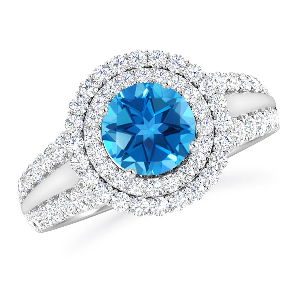 White Gold - Blue Topaz