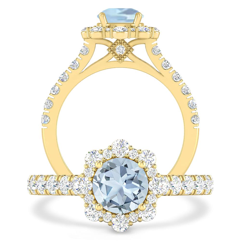 Yellow Gold - Aquamarine