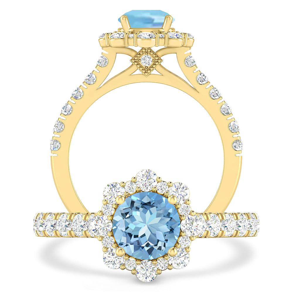 Yellow Gold - Aquamarine