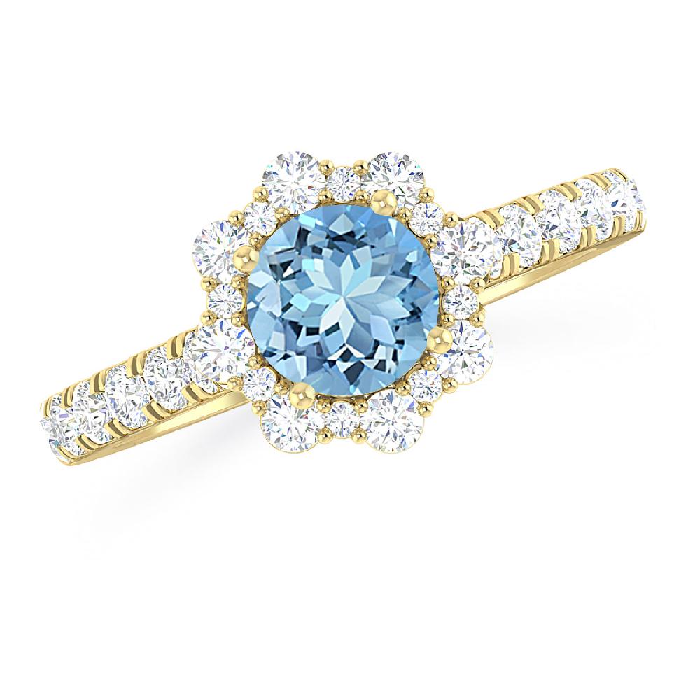 Yellow Gold - Aquamarine