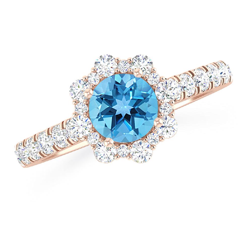 Rose Gold - Blue Topaz