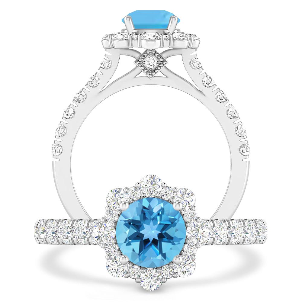 White Gold - Blue Topaz