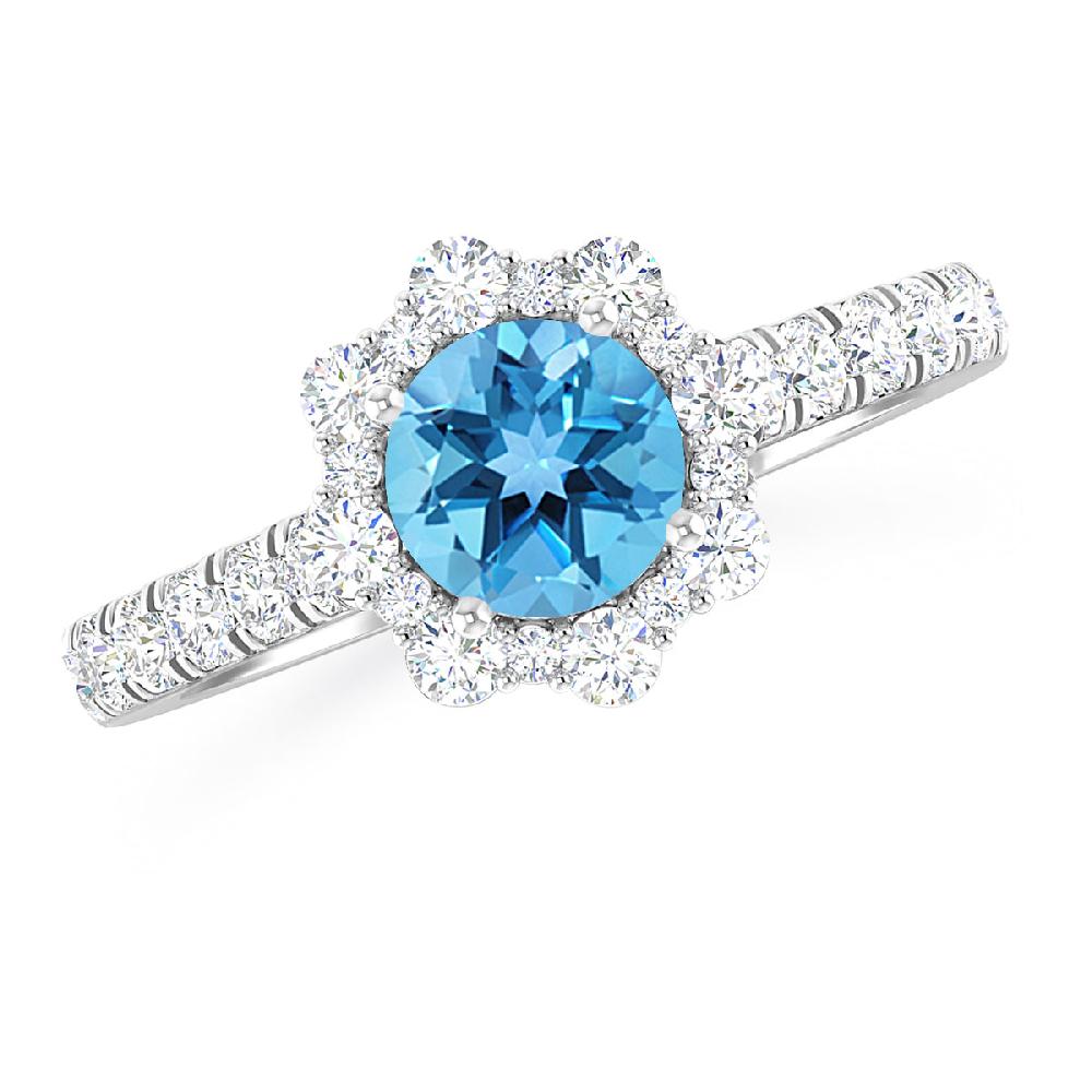 White Gold - Blue Topaz