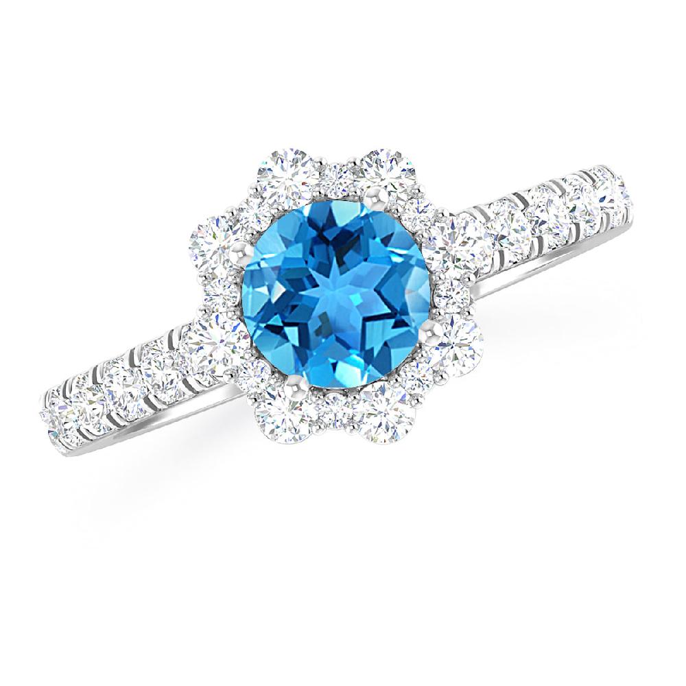 White Gold - Blue Topaz