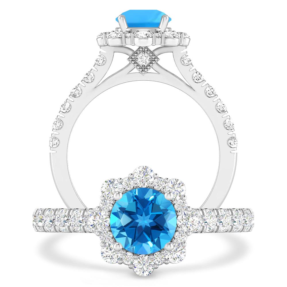 White Gold - Blue Topaz