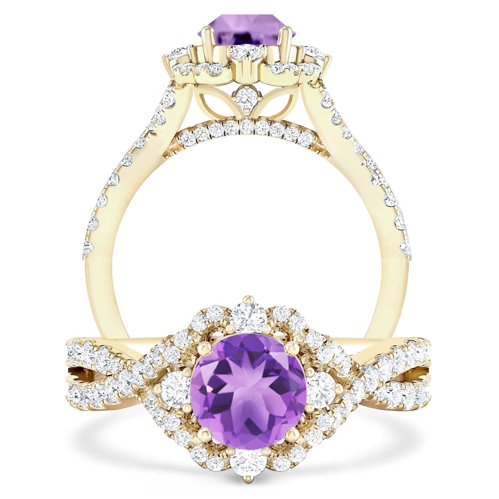 Yellow Gold - Amethyst