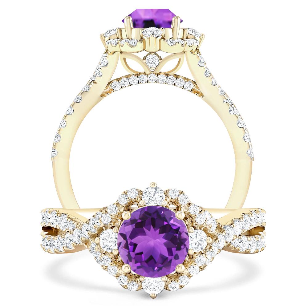 Yellow Gold - Amethyst