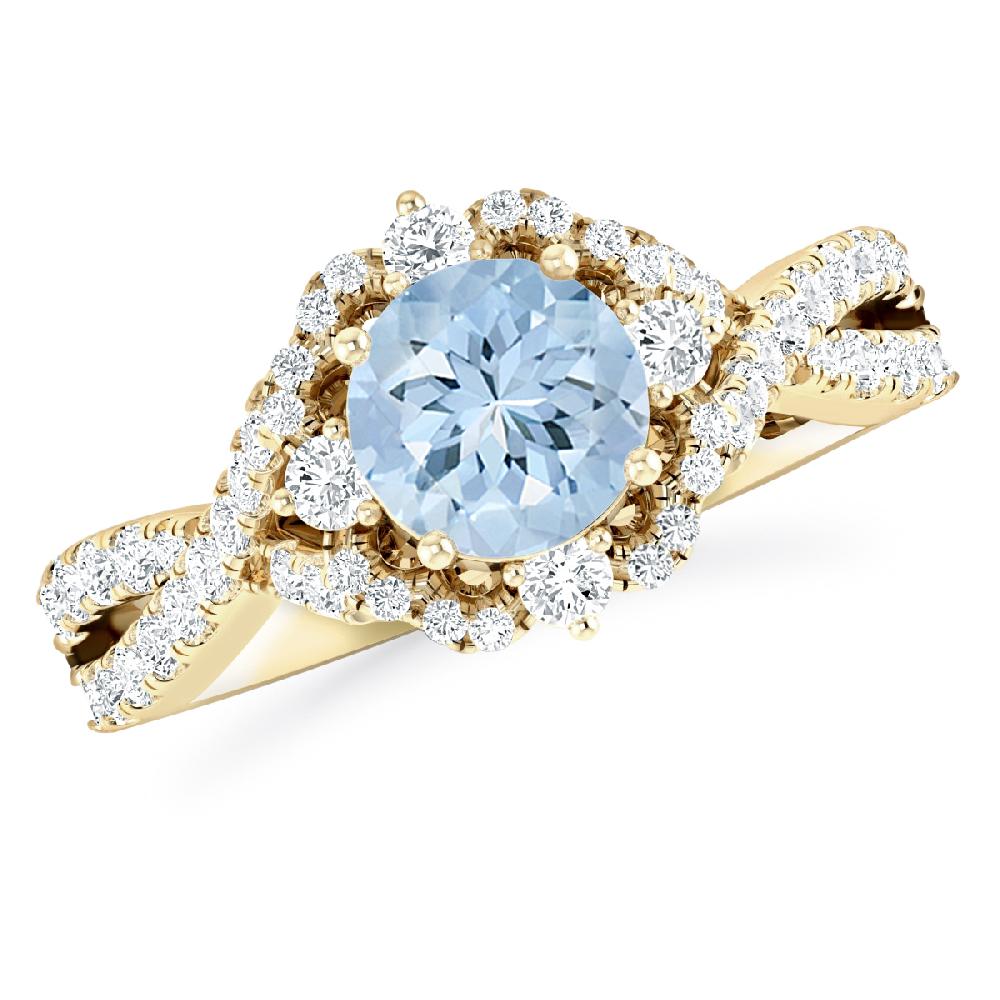 Yellow Gold - Aquamarine