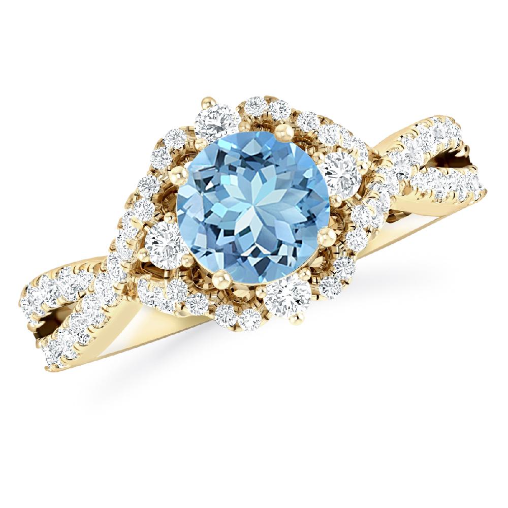 Yellow Gold - Aquamarine