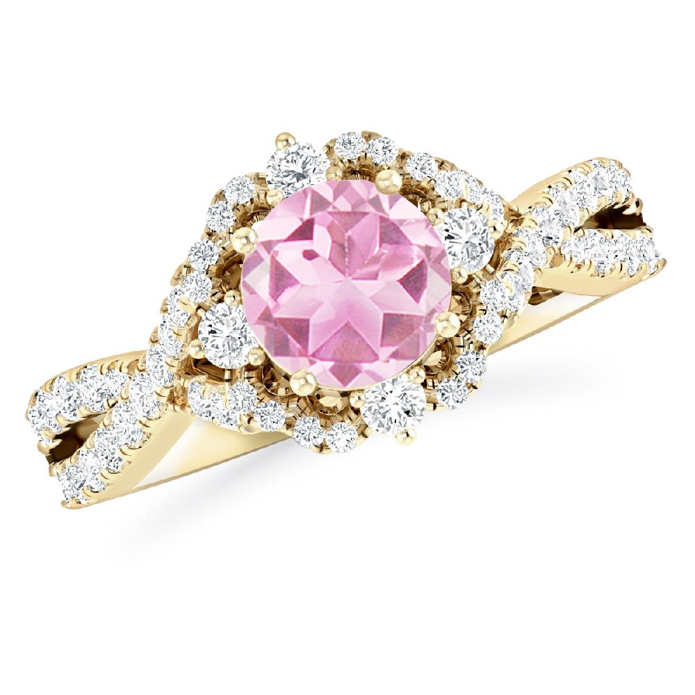 Yellow Gold - Pink Tourmaline