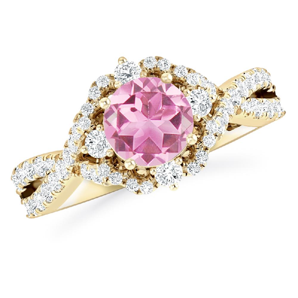 Yellow Gold - Pink Tourmaline