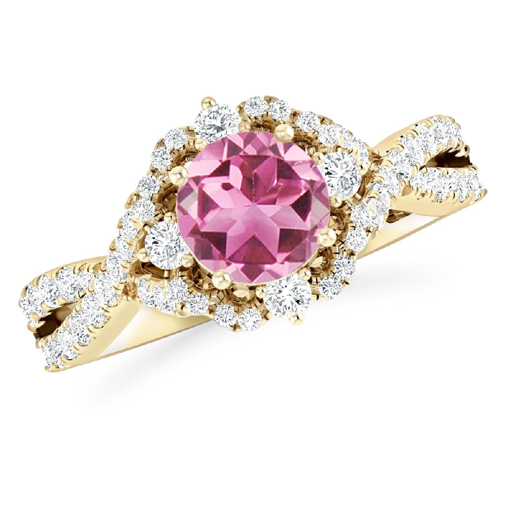 Yellow Gold - Pink Tourmaline