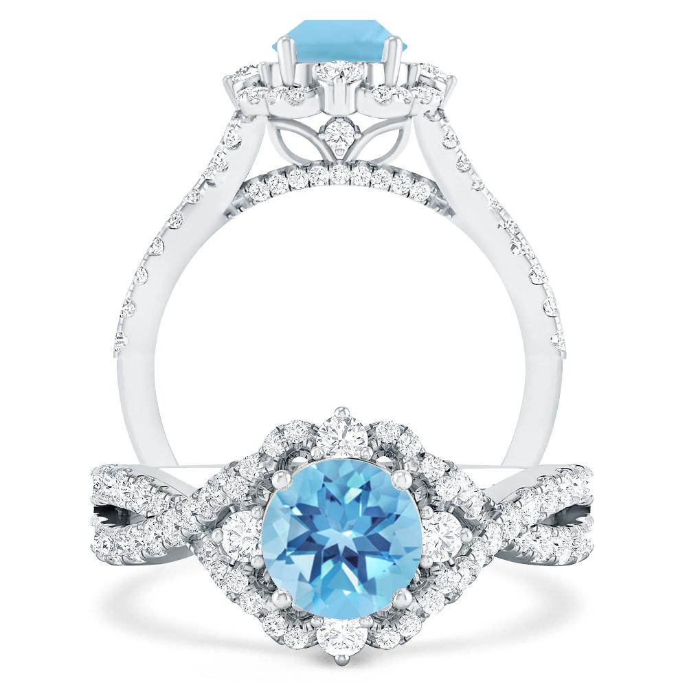 White Gold - Blue Topaz