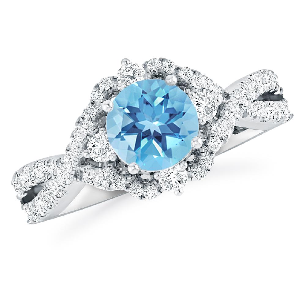 White Gold - Blue Topaz