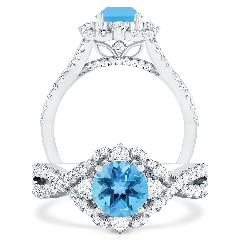 White Gold - Blue Topaz