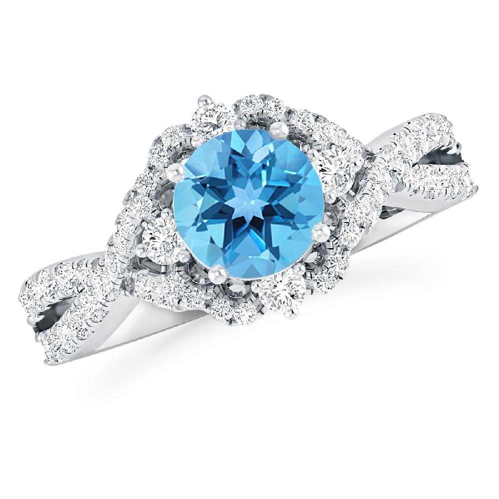 White Gold - Blue Topaz