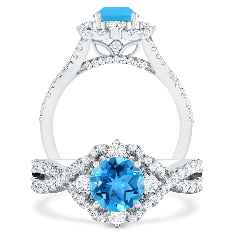 White Gold - Blue Topaz