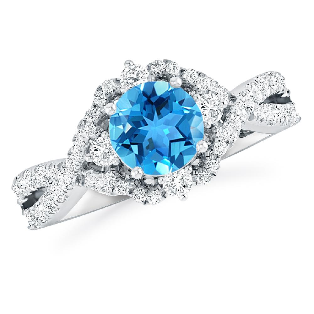 White Gold - Blue Topaz