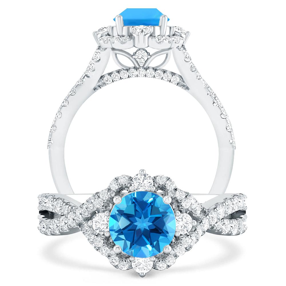 White Gold - Blue Topaz