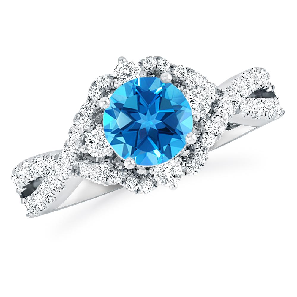 White Gold - Blue Topaz