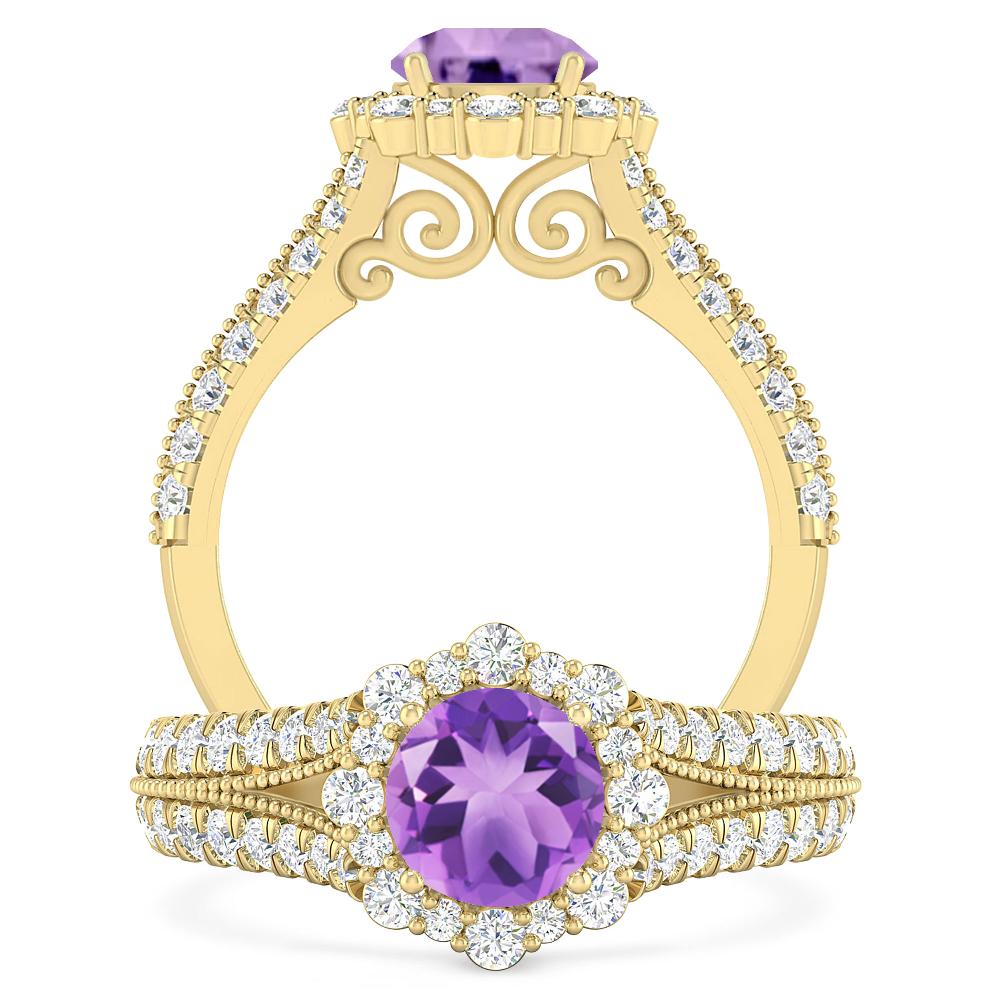 Yellow Gold - Amethyst