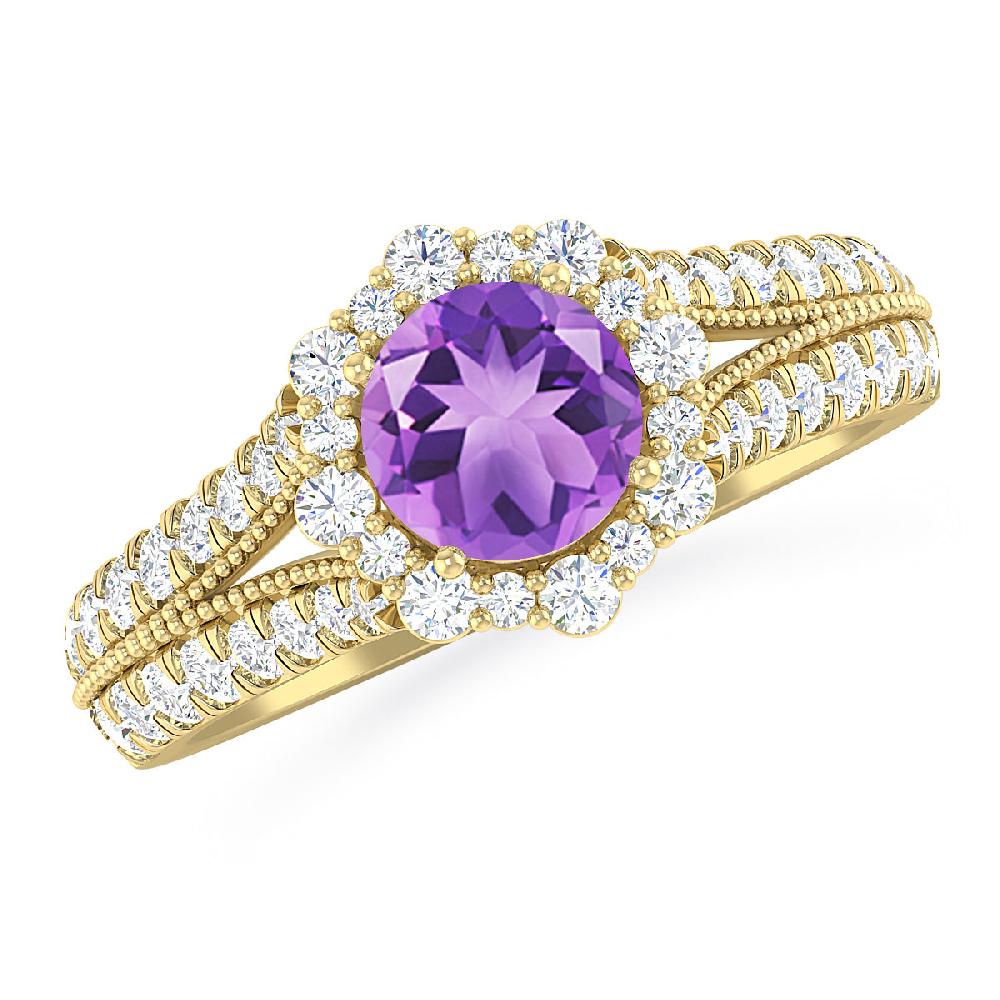 Yellow Gold - Amethyst