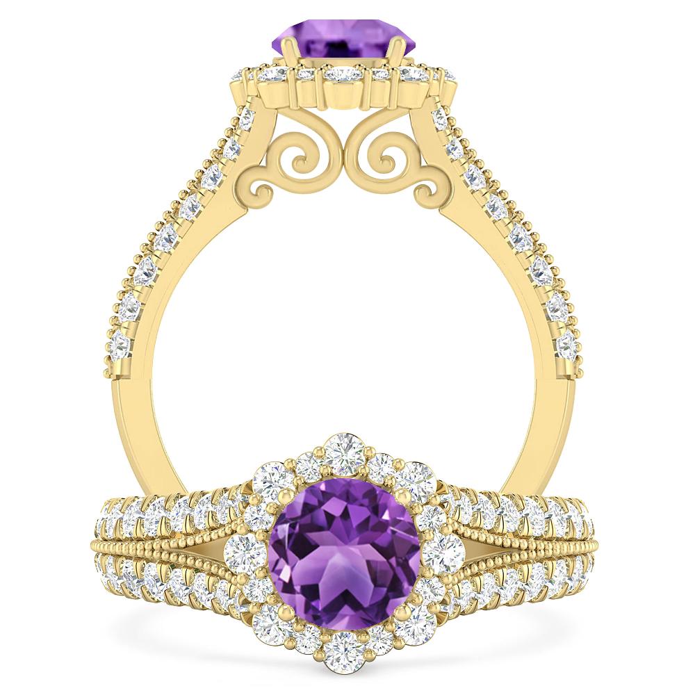 Yellow Gold - Amethyst