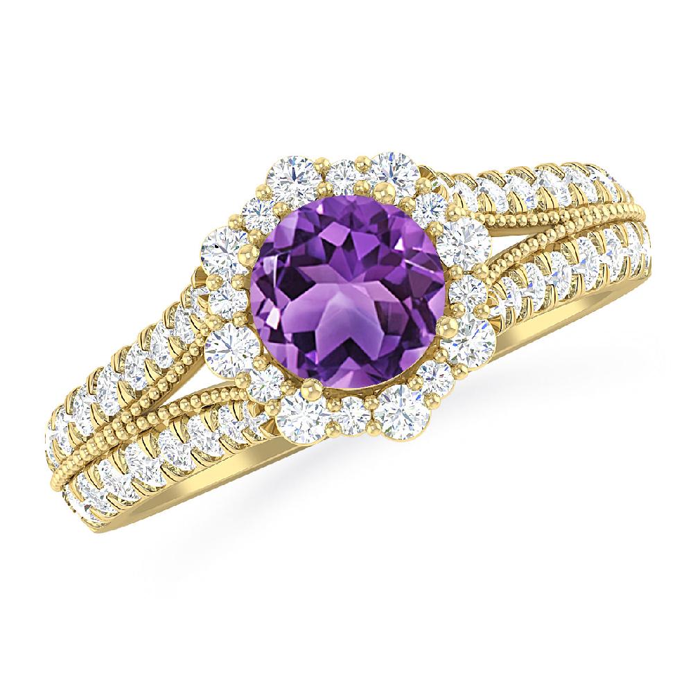 Yellow Gold - Amethyst