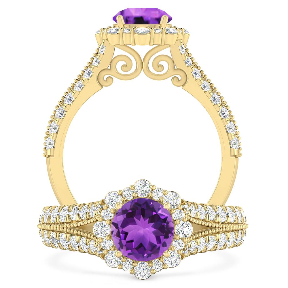 Yellow Gold - Amethyst