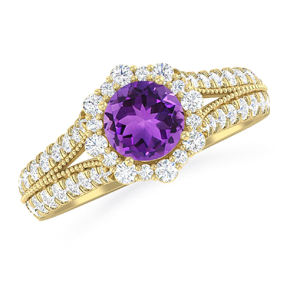 Yellow Gold - Amethyst