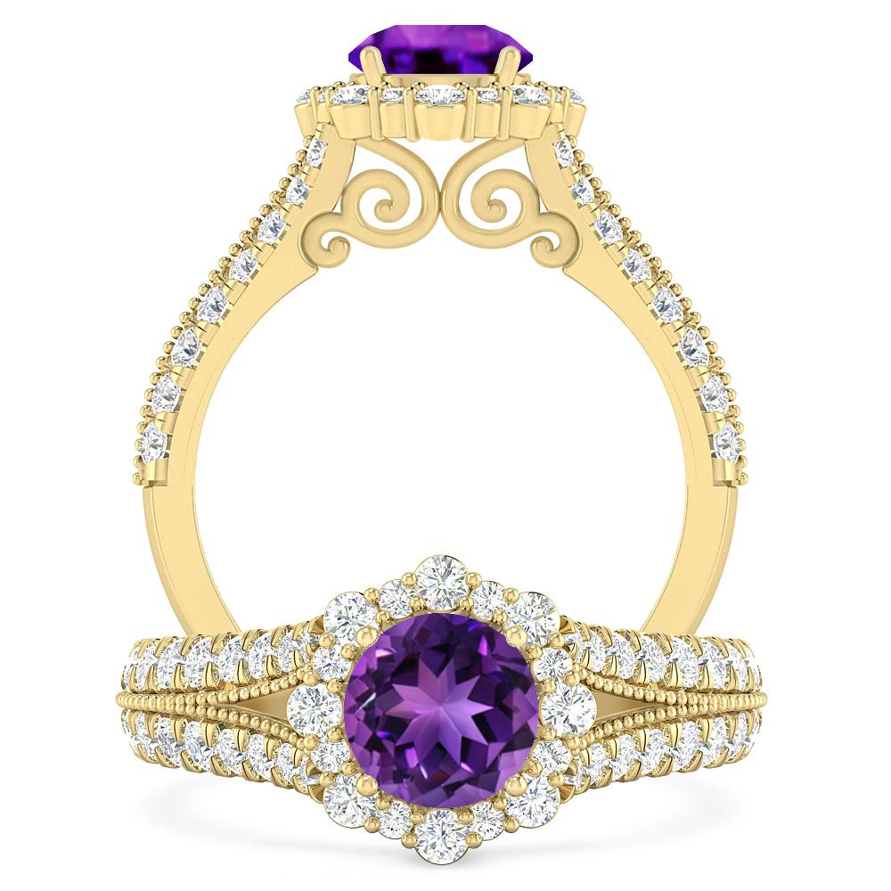 Yellow Gold - Amethyst