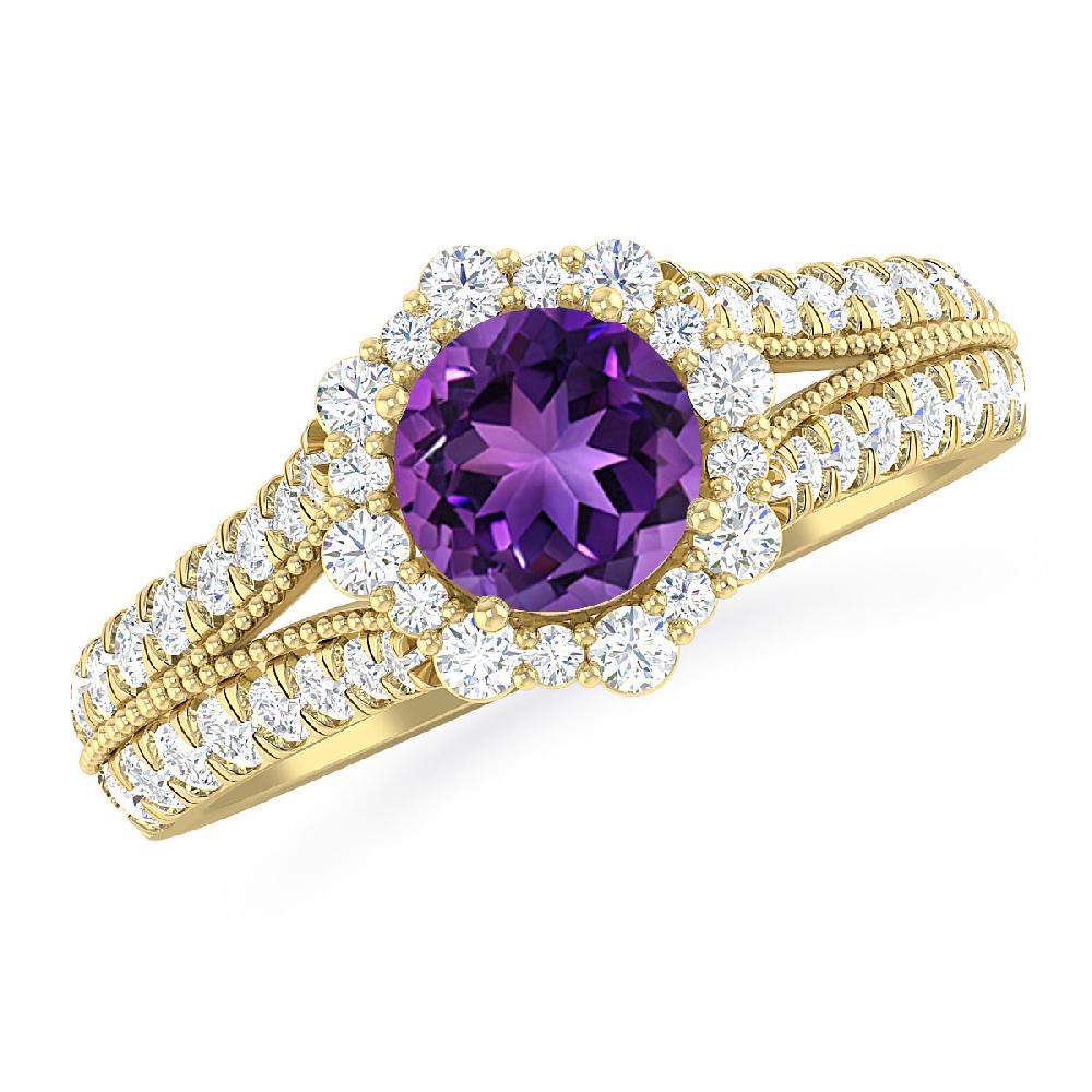 Yellow Gold - Amethyst