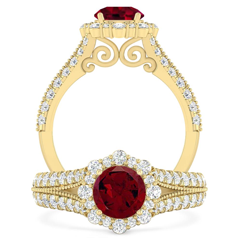 Yellow Gold - Garnet